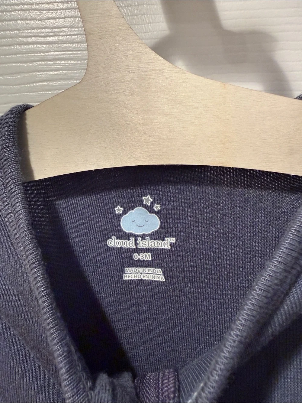 Cloud Island Navy Blue Modal Zip-Front One-Piece Romper 0-3M